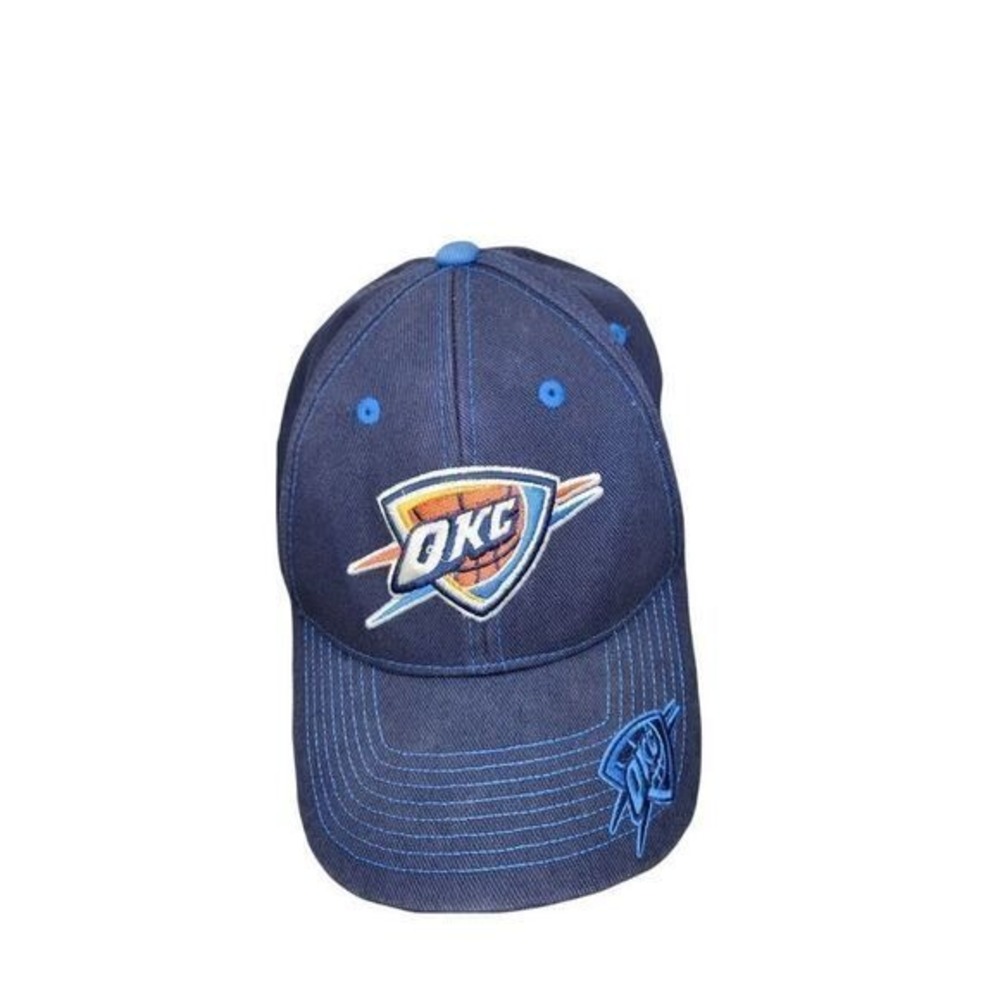 Oklahoma City Thunder Hat Adjustable Strap Fan Favorite‎ NBA Basketball Cap Blue